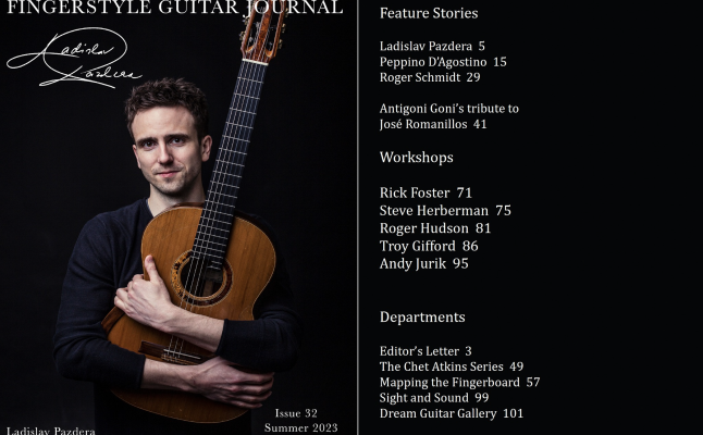 Coverstory for the Fingerstyle Guitar Journal (issue 32)