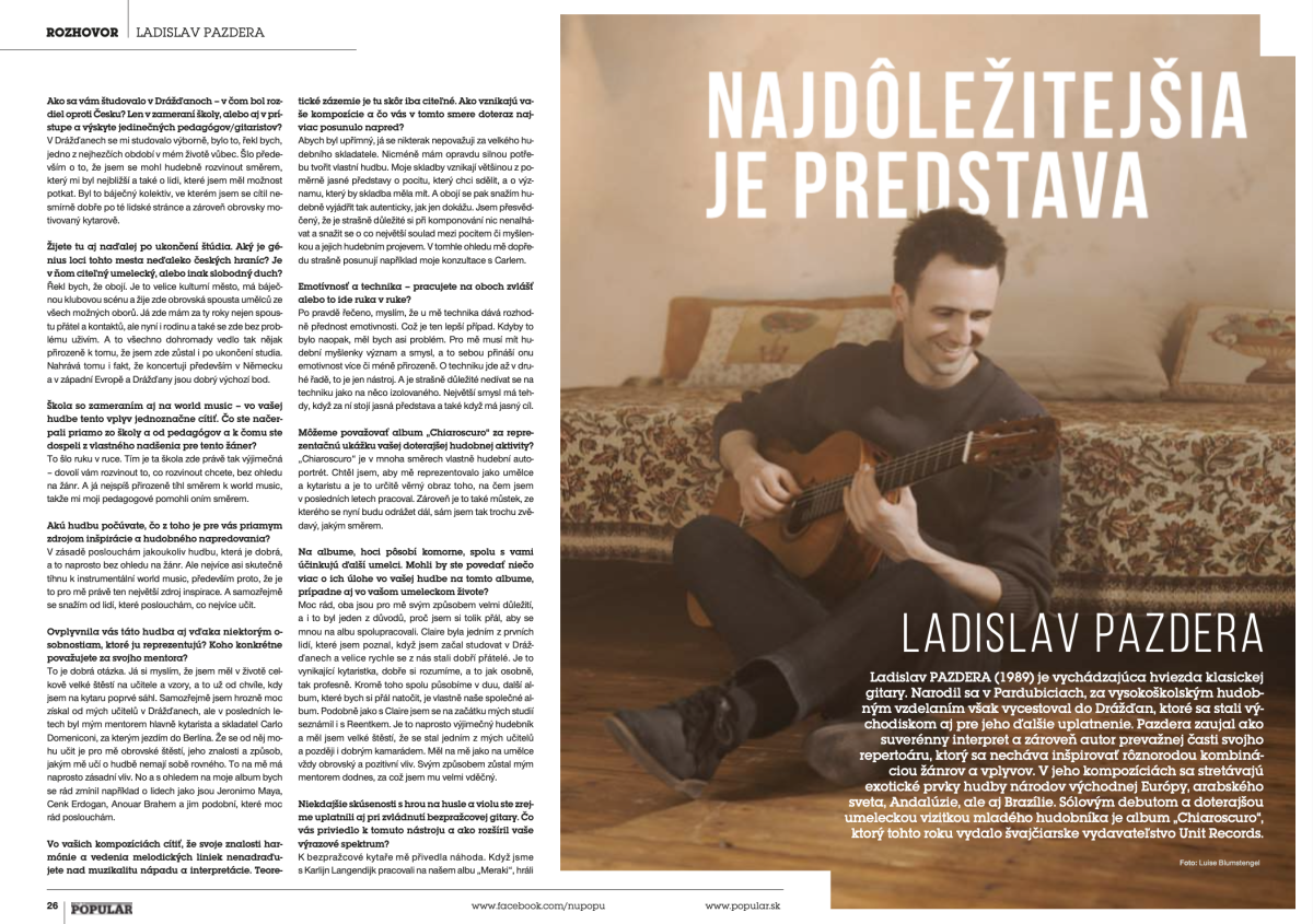 Interview for Nový Populár